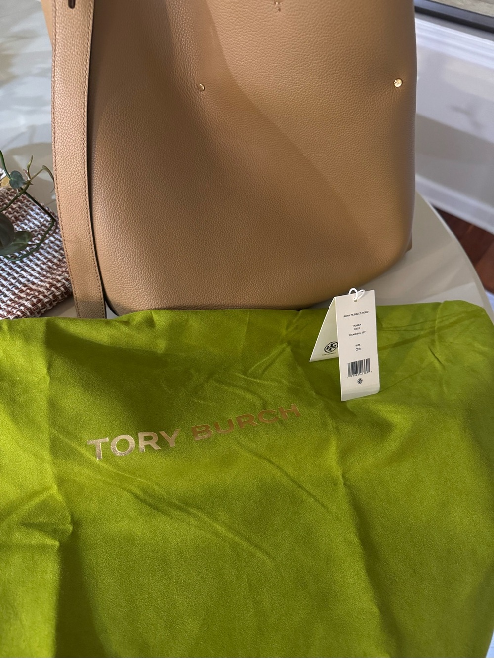 Tory Burch Camel/Tan Pebbled Leather Shoulder Bag